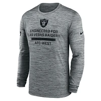 Men's Nike Gray Las Vegas Raiders Sideline Velocity Performance Long Sleeve T-Shirt
