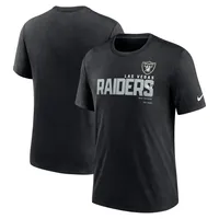 T-shirt Nike Las Vegas Raiders Wordmark Tri-Blend pour homme - Noir chiné