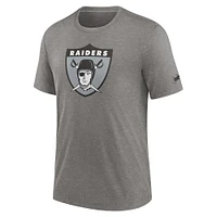 T-shirt à trois mélanges Nike Heather Charcoal Las Vegas Raiders Rewind Logo pour homme