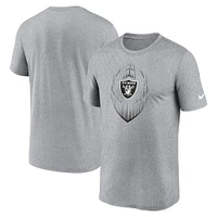 T-shirt Nike Performance Icon Las Vegas Raiders Primetime Legend gris chiné pour homme