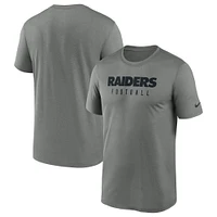 T-shirt de performance Nike Las Vegas Raiders Sideline Legend gris chiné pour homme