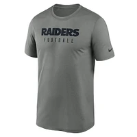 T-shirt de performance Nike Las Vegas Raiders Sideline Legend gris chiné pour homme