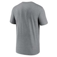 Men's Nike Heathered Gray Las Vegas Raiders Fan Gear Horizontal Lockup Legend - Performance T-Shirt