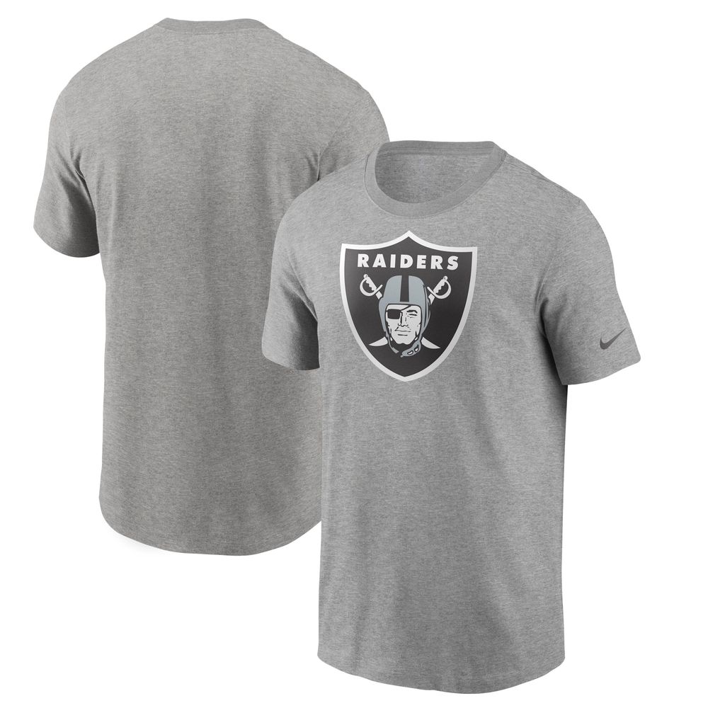 Men's Nike Heathered Gray Las Vegas Raiders Primary Logo T-Shirt