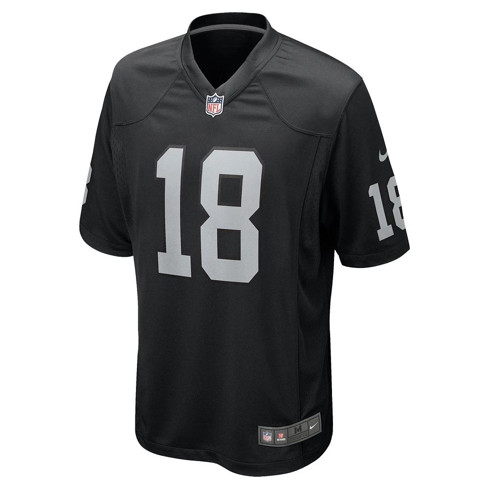 Maillot de match Nike Jack Jones noir pour homme des Las Vegas Raiders