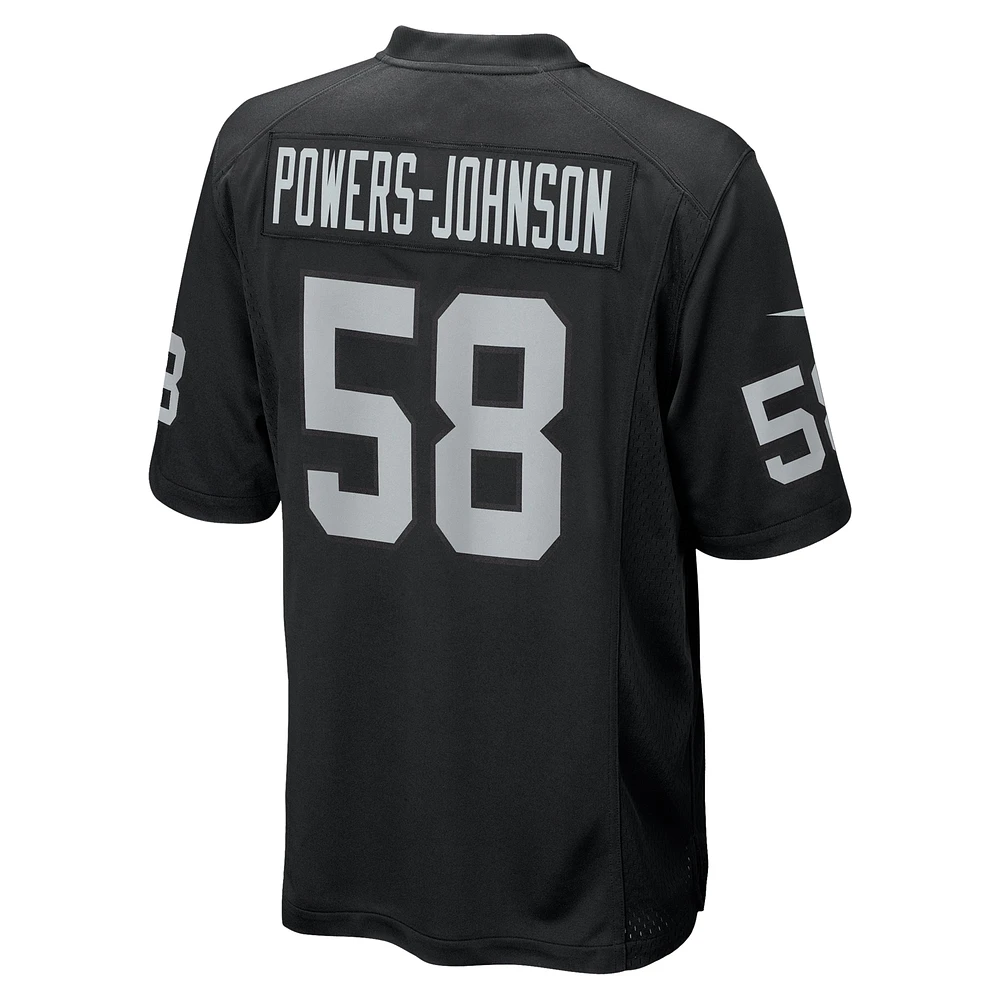 Men's Nike Jackson Powers-Johnson  Black Las Vegas Raiders Team Game Jersey