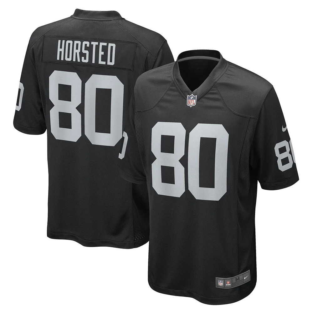 Maillot de joueur jeu Nike Jesper Horsted pour hommes, noir, Las Vegas Raiders