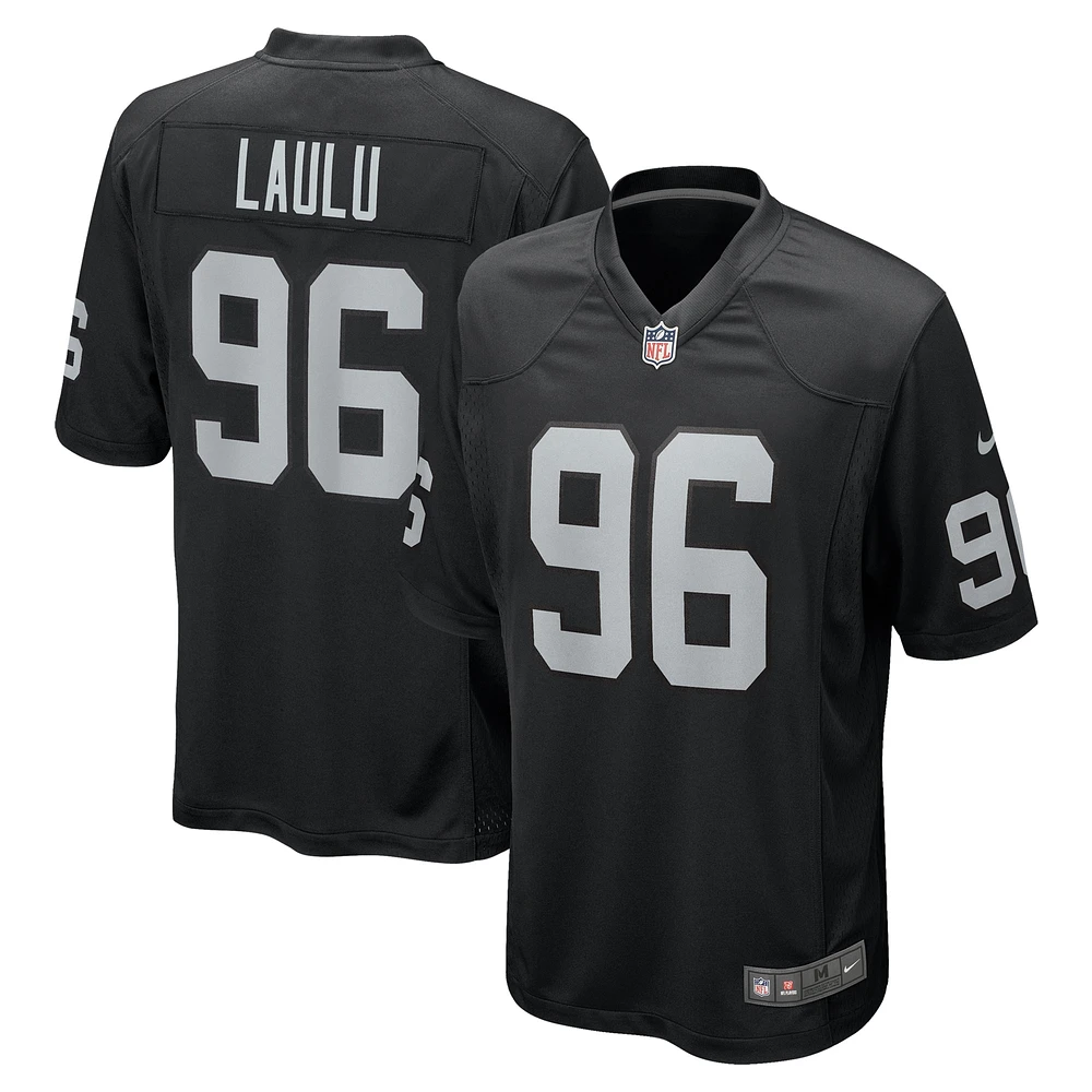 Maillot de match Nike Jonah Laulu pour homme, noir, des Las Vegas Raiders