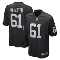 Maillot de joueur jeu Nike Jordan Meredith pour hommes, noir, Las Vegas Raiders