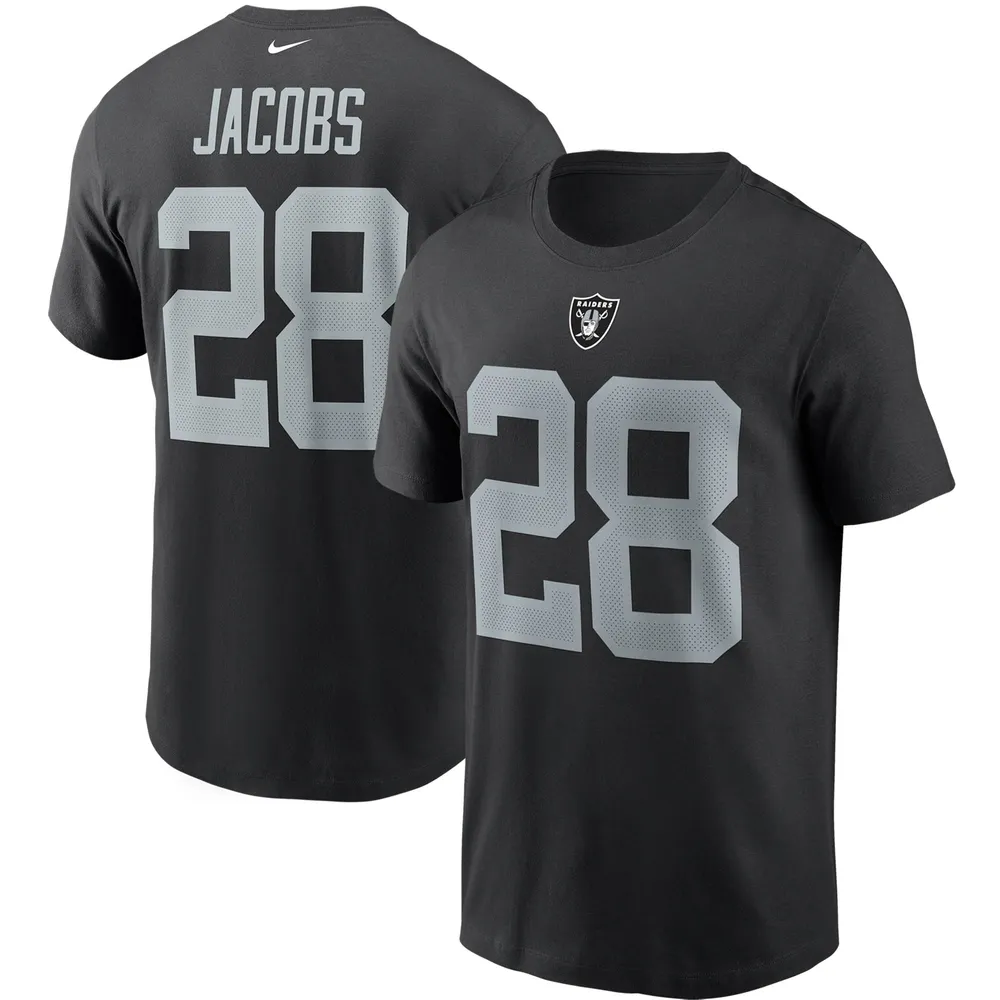 T-shirt avec nom et numéro Nike Josh Jacobs pour hommes, noir, Las Vegas Raiders