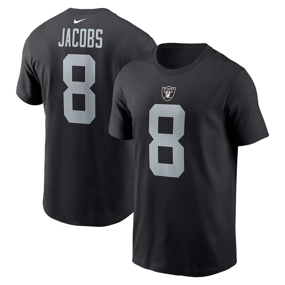 Men's Nike Josh Jacobs  Black Las Vegas Raiders Player Name & Number T-Shirt