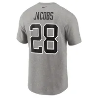 Men's Las Vegas Raiders Josh Jacobs Nike Gray Name & Number T