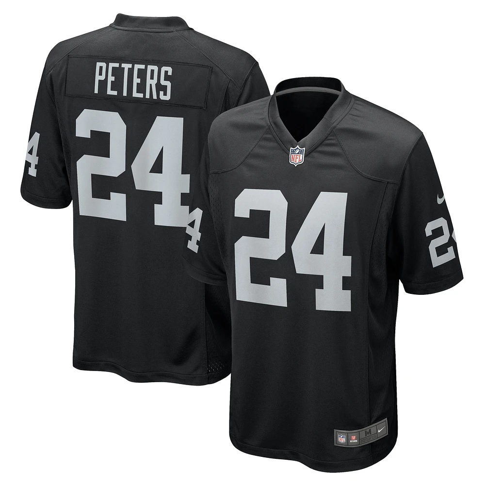 Maillot de match l'équipe Nike David Long Jr. pour hommes, noir, Las Vegas Raiders