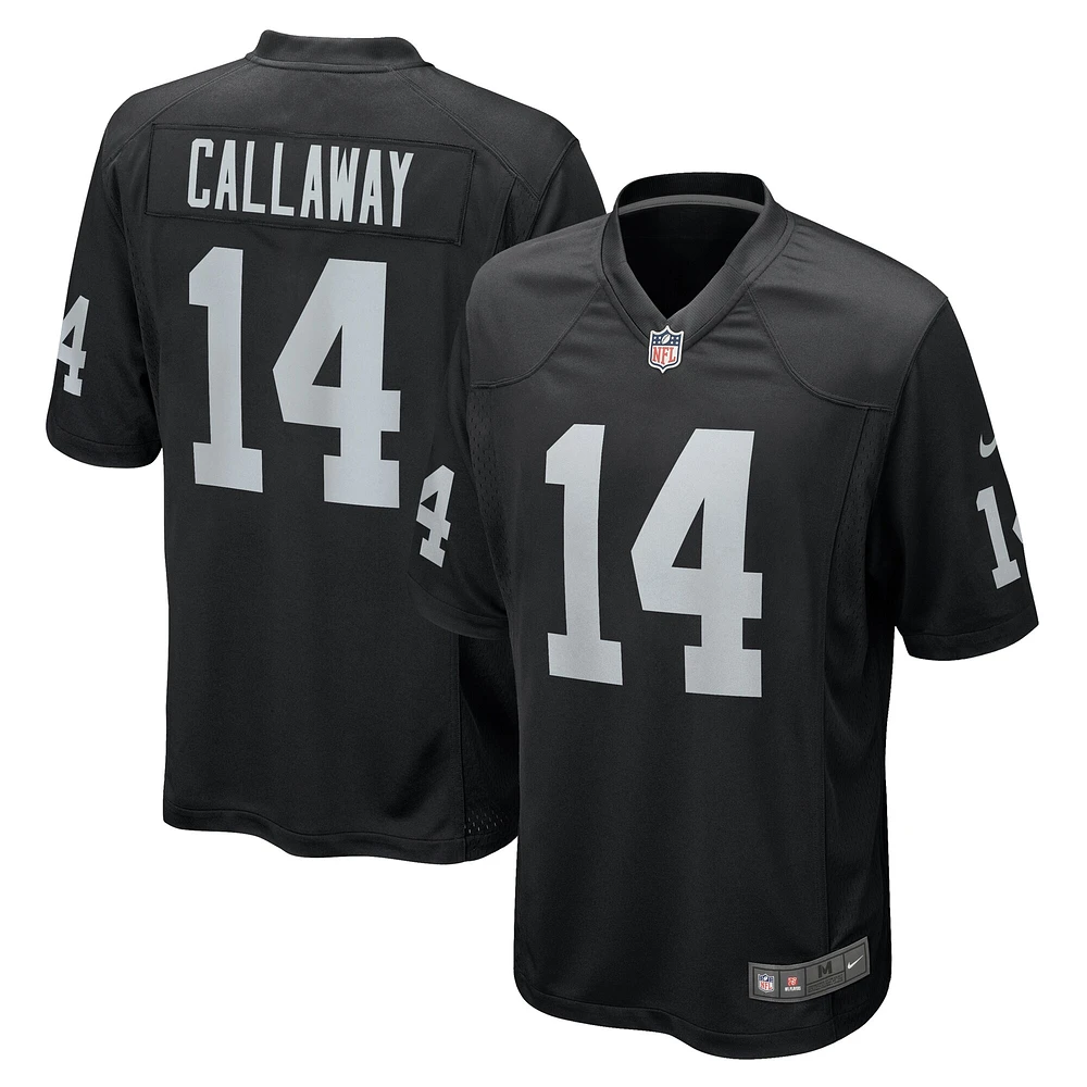 Maillot de match l'équipe Nike Marquez Callaway pour hommes, noir, Las Vegas Raiders