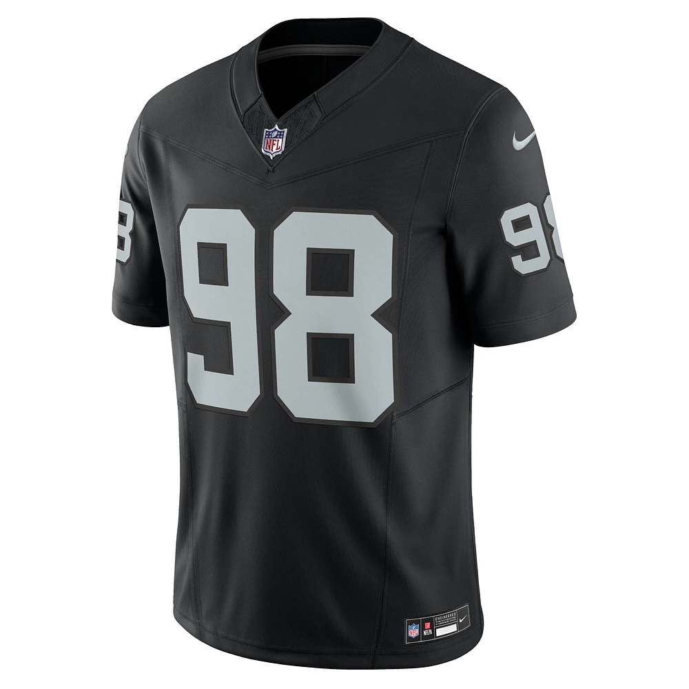 Maillot Nike Maxx Crosby pour homme, édition limitée, noir, Las Vegas Raiders Vapor F.U.S.E.