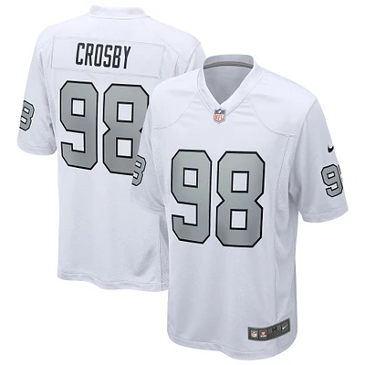 Maillot de match alternatif Nike Maxx Crosby pour hommes des Las Vegas Raiders blanc