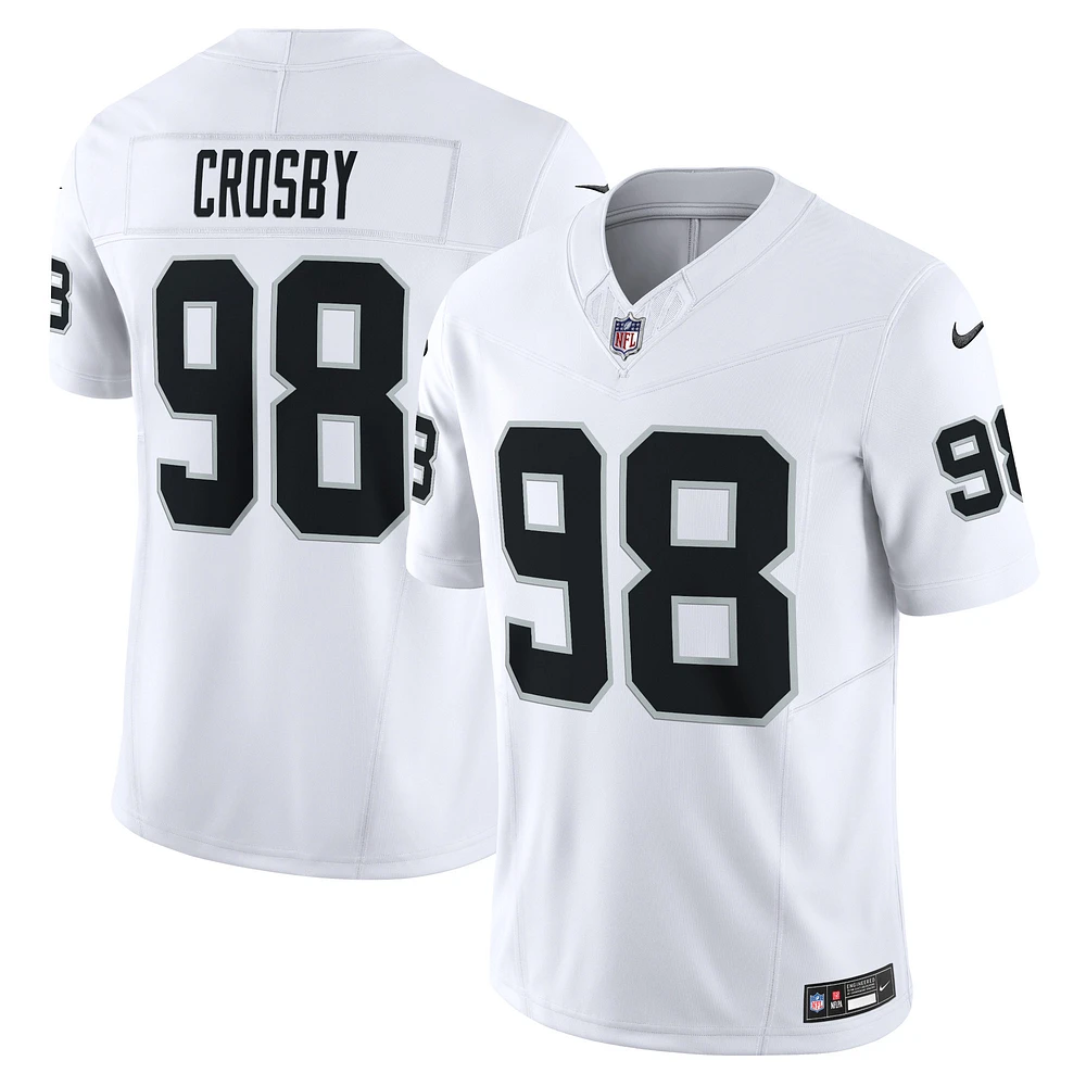 Nike Maxx Crosby Blanc Las Vegas Raiders Vapor F.U.S.E. Maillot limité