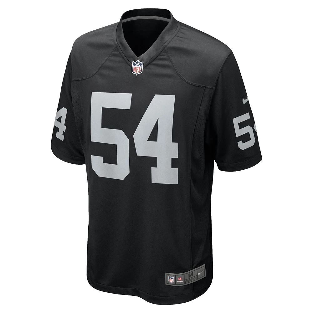 Maillot de match l'équipe Nike Netane Muti pour hommes, noir, Las Vegas Raiders