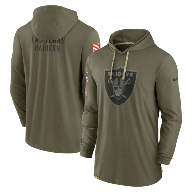 47 Brand Men's Heathered Gray, Black Las Vegas Raiders Franklin Wooster  Long Sleeve Hoodie T-shirt