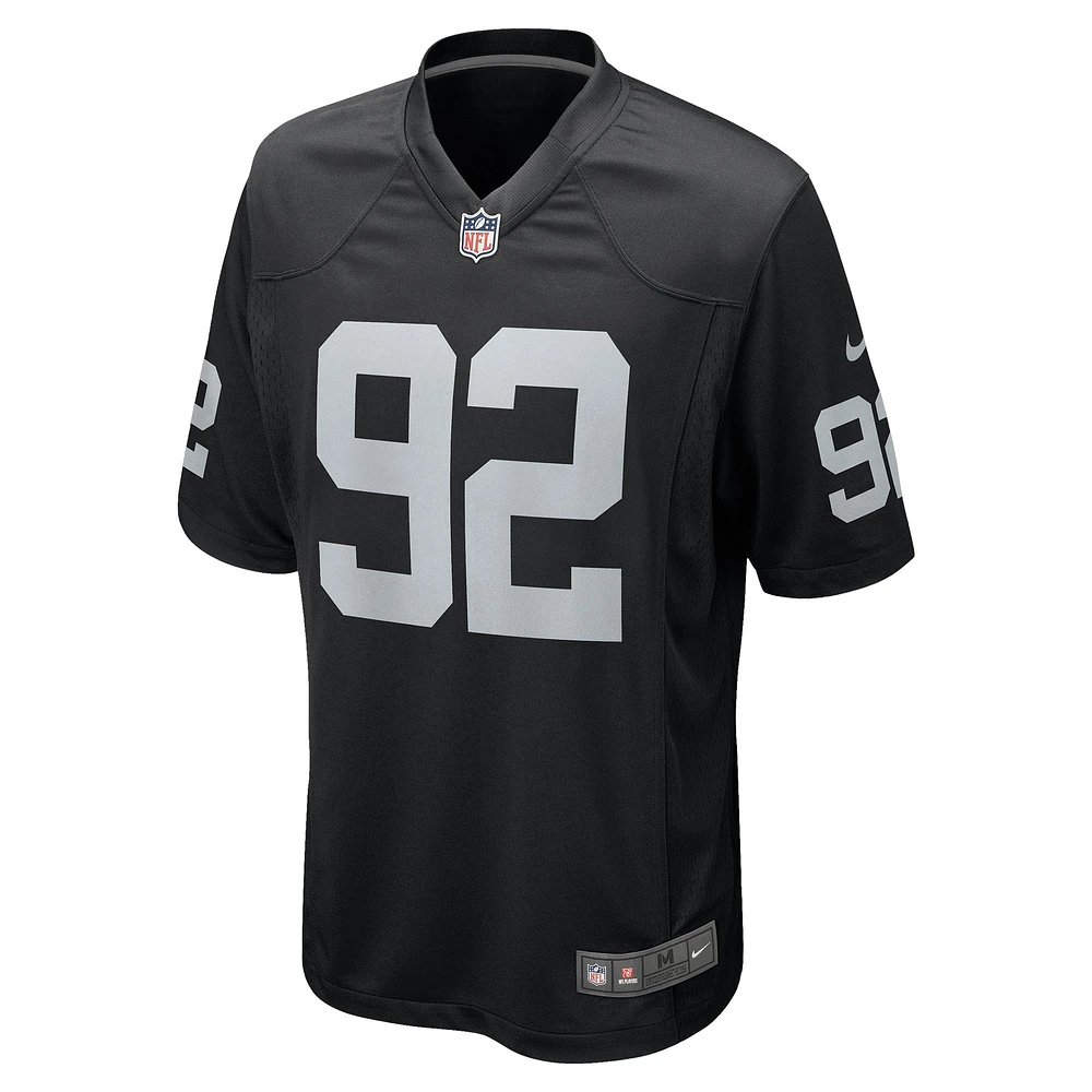 Men's Nike Richard Seymour Black Las Vegas Raiders Retired Player Game Jersey