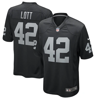 Maillot de joueur retraité Nike Ronnie Lott pour homme, noir, Las Vegas Raiders Game