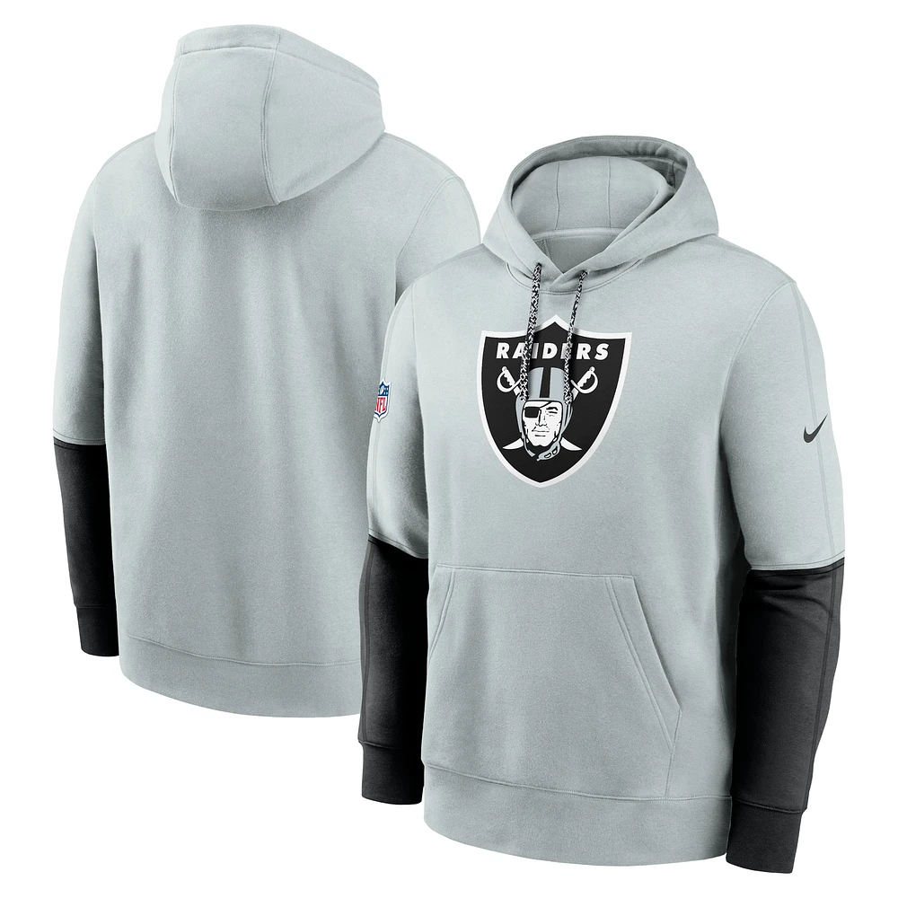 Sweat à capuche Nike Silver Las Vegas Raiders 2024 Sideline Club pour homme