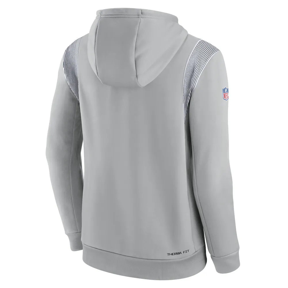 Men's Nike Silver Las Vegas Raiders Sideline Athletic Stack Performance Pullover Hoodie