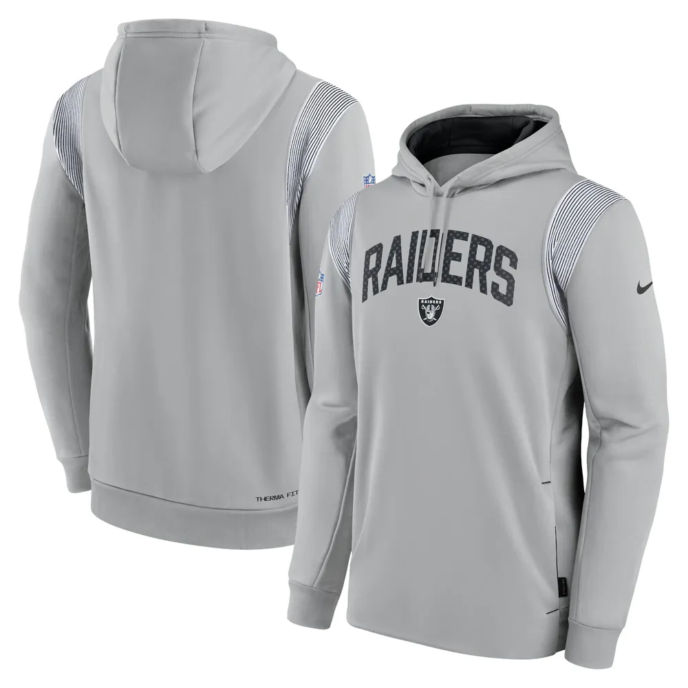 Nike Men's Nike Silver Las Vegas Raiders Sideline Athletic Stack  Performance Pullover Hoodie