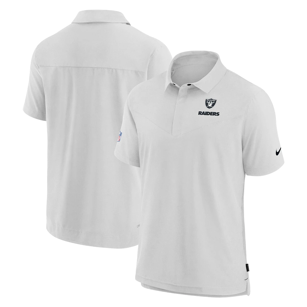 Men's Nike Silver Las Vegas Raiders Sideline Lockup Performance Polo