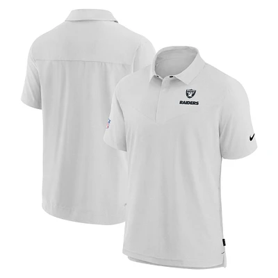 Men's Nike Silver Las Vegas Raiders Sideline Lockup Performance Polo