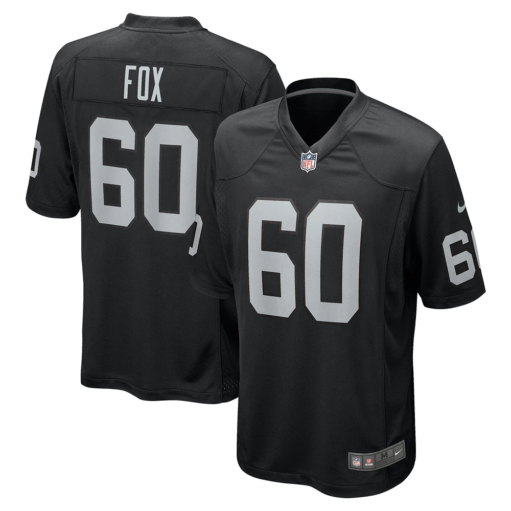 Maillot de match Nike Tomari Fox pour homme, noir, Las Vegas Raiders Team Game