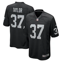 Maillot de match Nike Trey Taylor pour homme, noir, des Las Vegas Raiders