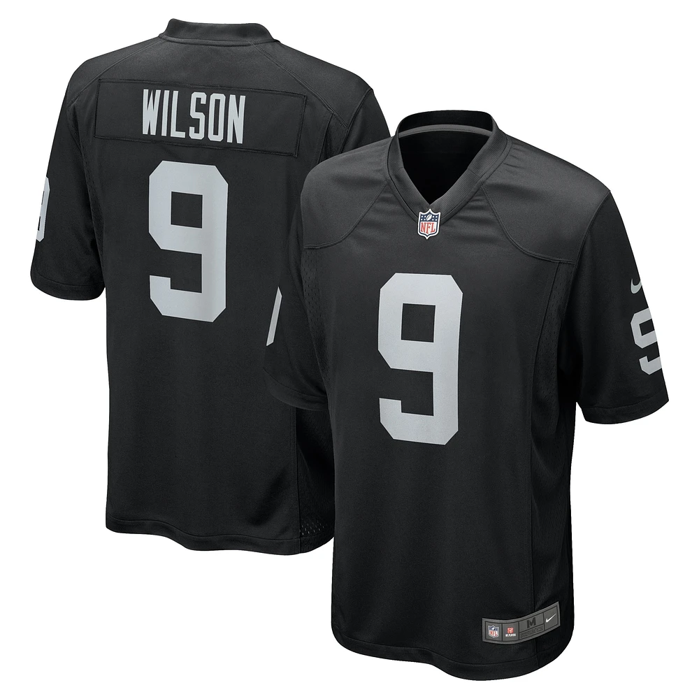 Maillot de match Nike Tyree Wilson noir pour homme des Las Vegas Raiders