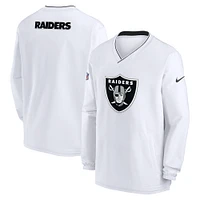 Men's Nike White Las Vegas Raiders 2023/24 Sideline Repel V-Neck Long Sleeve Pullover Windshirt