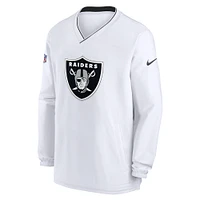 Men's Nike White Las Vegas Raiders 2023/24 Sideline Repel V-Neck Long Sleeve Pullover Windshirt