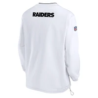 Men's Nike White Las Vegas Raiders 2023/24 Sideline Repel V-Neck Long Sleeve Pullover Windshirt