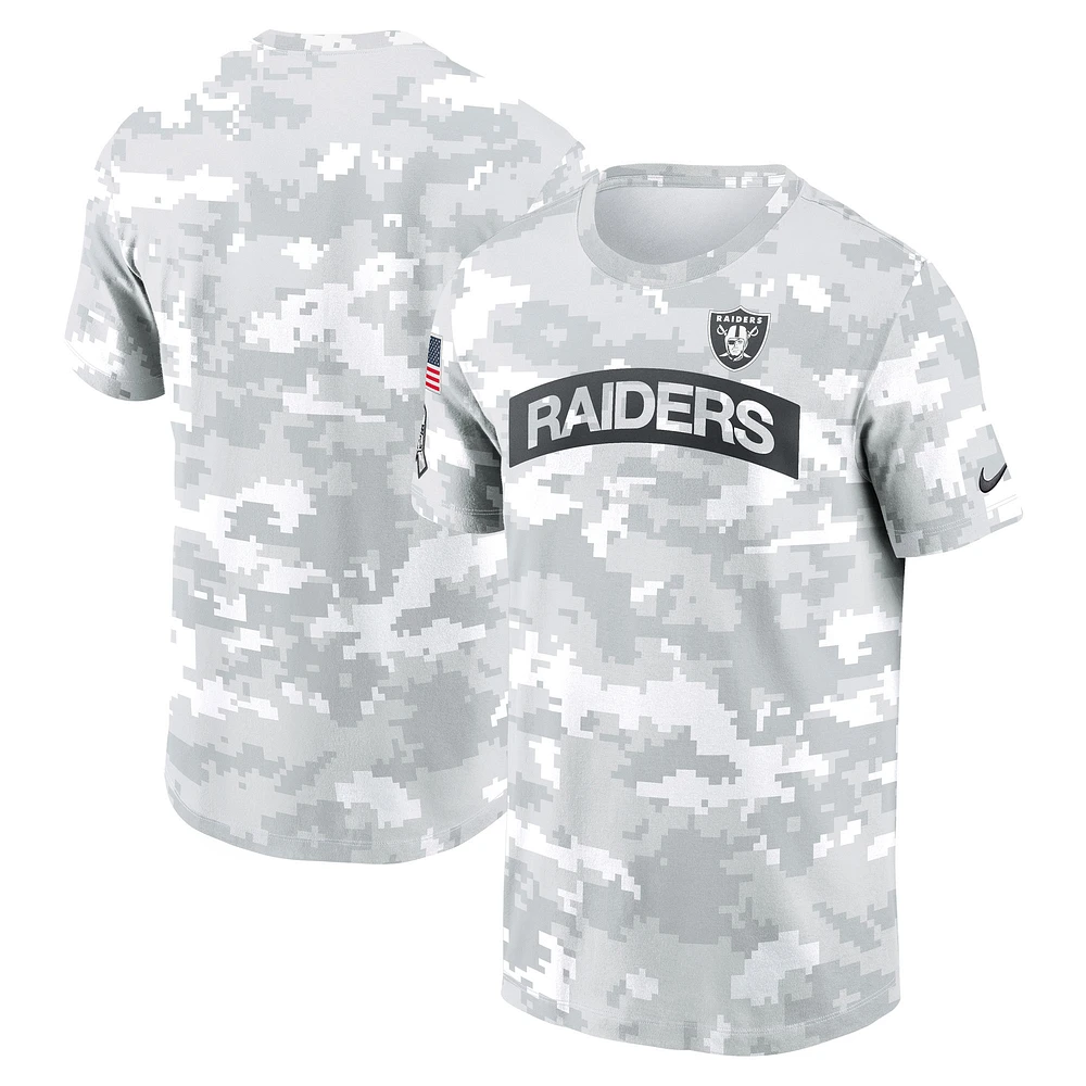 T-shirt Nike Las Vegas Raiders 2024 Salute To Service pour homme, blanc, grande taille, performance