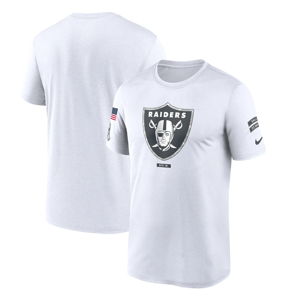 T-shirt Nike Las Vegas Raiders 2024 Salute To Service Legend Performance pour homme blanc