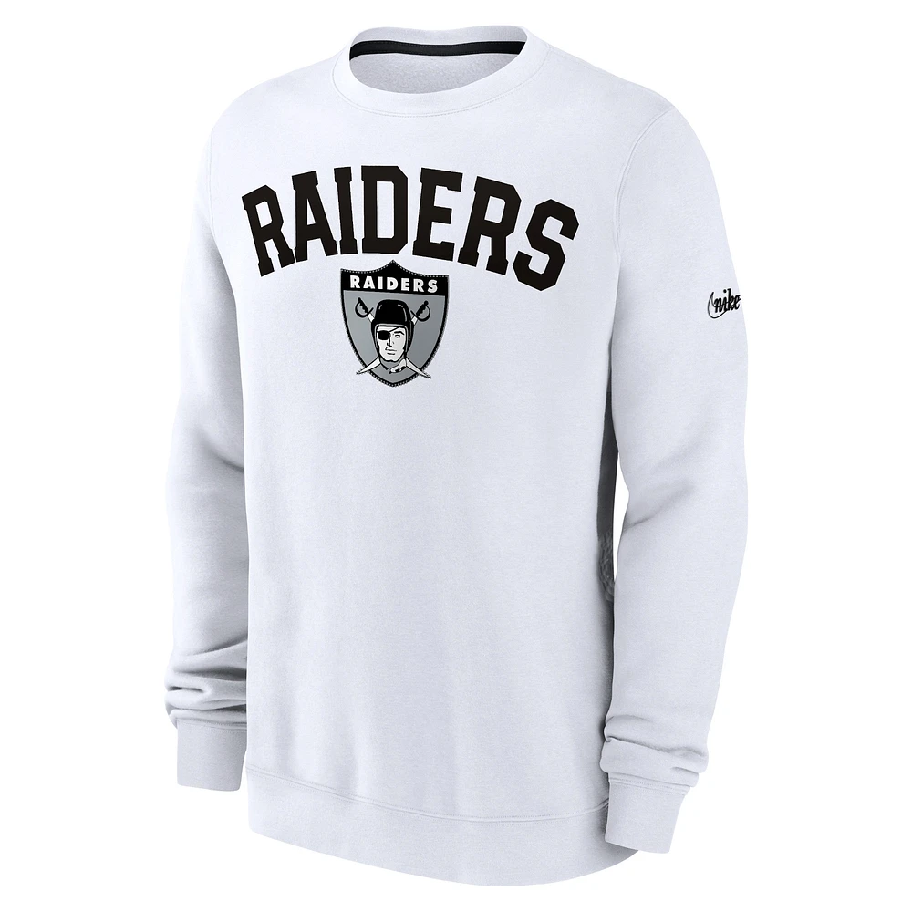 Men's Nike White Las Vegas Raiders Athletic Pullover Sweatshirt