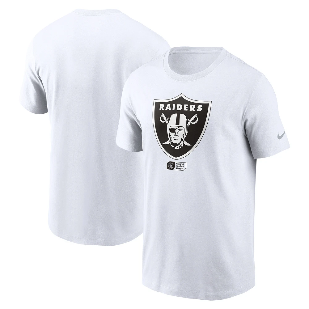 T-shirt essentiel Nike blanc Las Vegas Raiders délavé pour homme