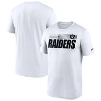 T-shirt Nike blanc Las Vegas Raiders Impact Legend Performance pour homme