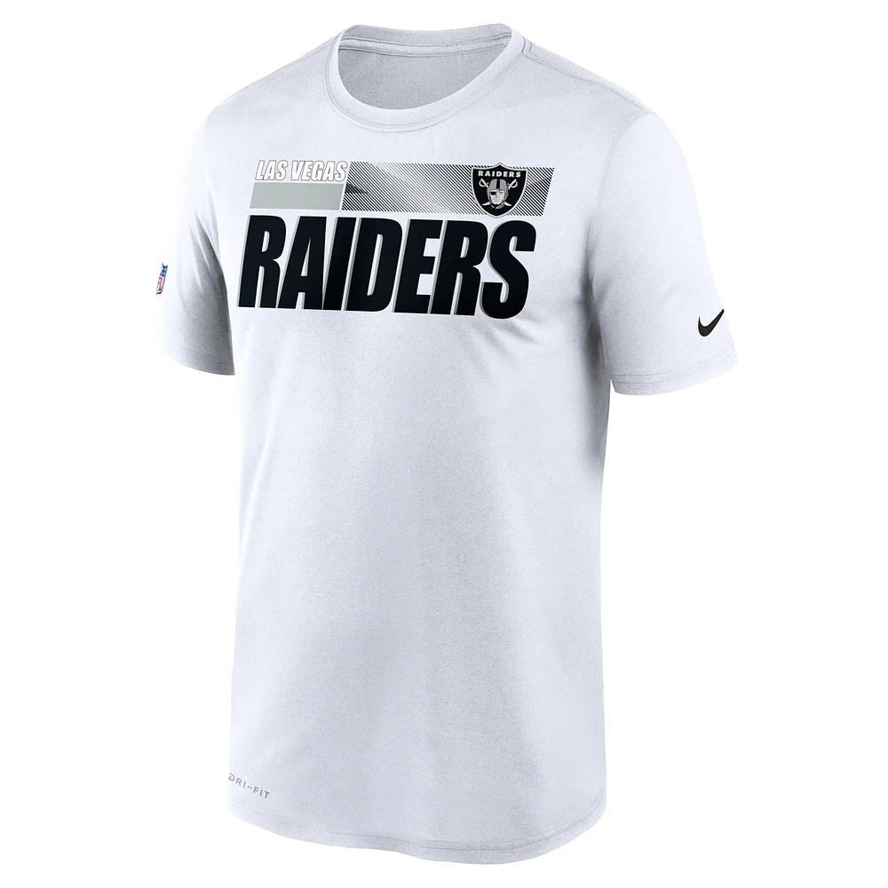 T-shirt Nike blanc Las Vegas Raiders Impact Legend Performance pour homme