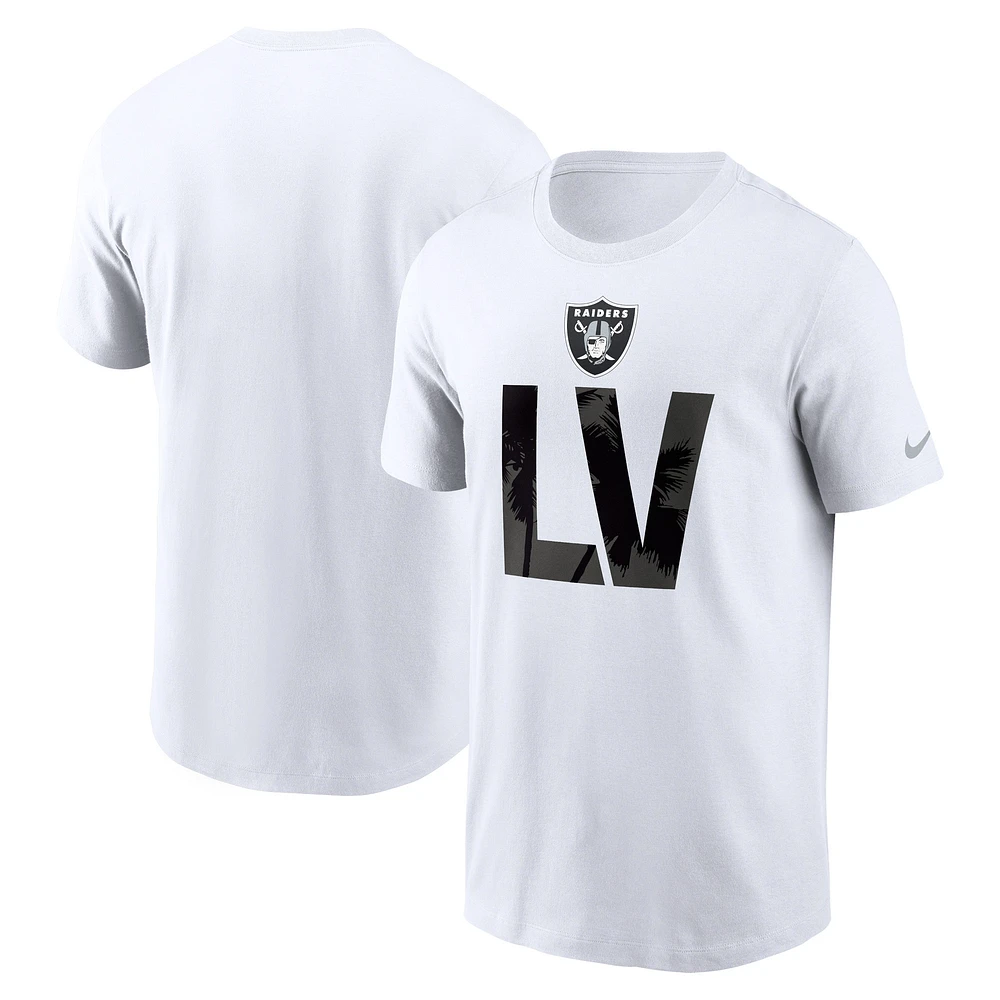 T-shirt essentiel local Nike Las Vegas Raiders pour homme - Blanc