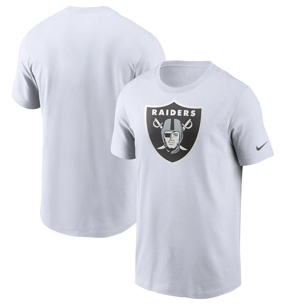 T-shirt à logo principal des Las Vegas Raiders de Nike pour homme, blanc