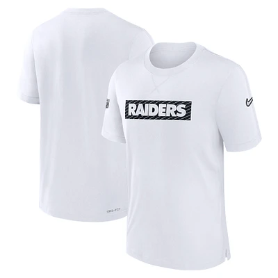 T-shirt de performance Nike pour homme, blanc, Las Vegas Raiders, Sideline Player