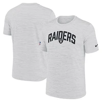 T-shirt Nike Las Vegas Raiders Sideline Velocity Athletic Stack Performance pour homme - Blanc