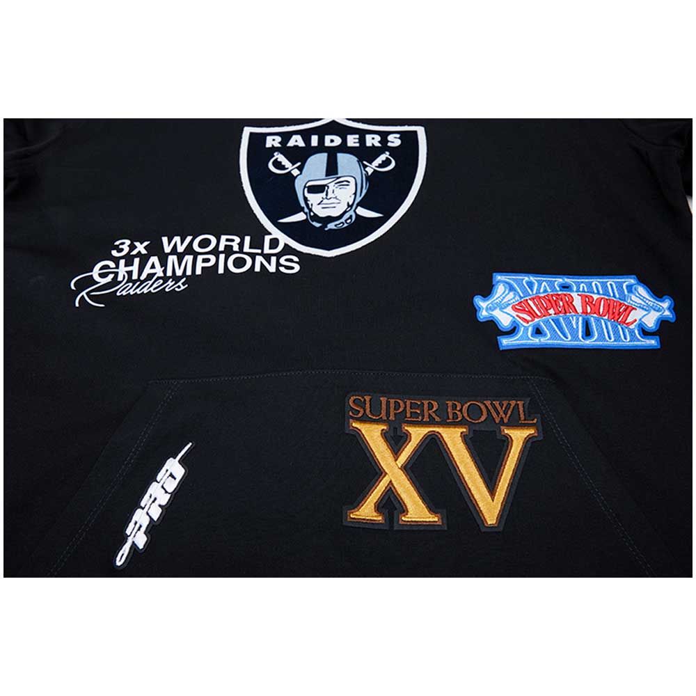 Men's Pro Standard Black Las Vegas Raiders 3x Super Bowl Champions Pullover Hoodie