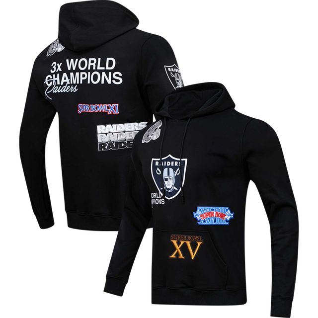 Sweat à capuche noir Pro Standard Las Vegas Raiders 3x Super Bowl Champions pour homme