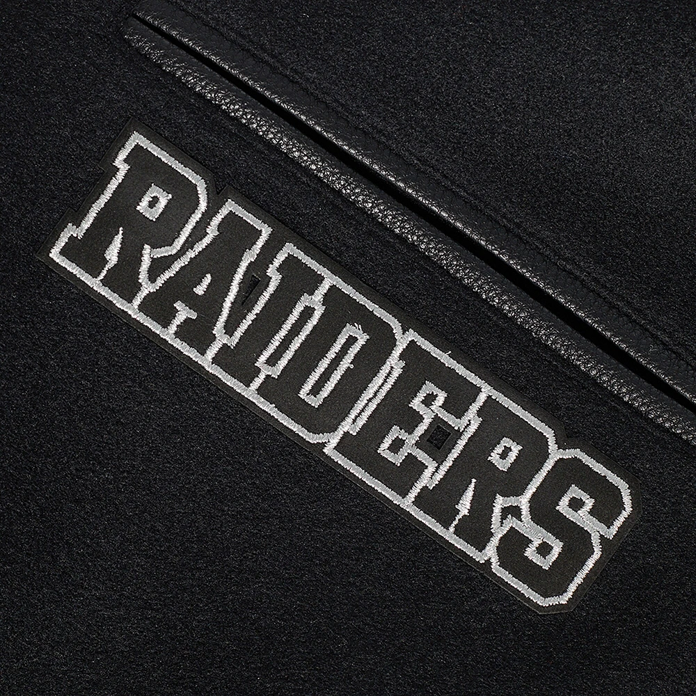 Veste Varsity entièrement zippée Pro Standard noire pour homme des Las Vegas Raiders