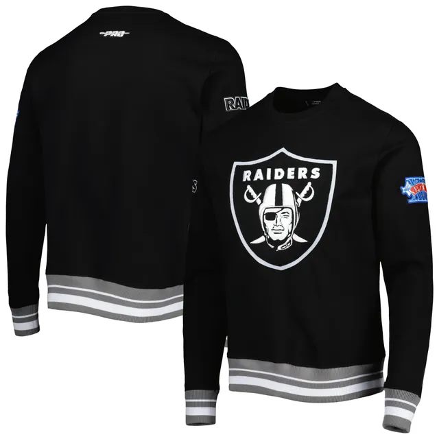 Las Vegas Raiders Nike Historic Raglan Crew Performance Sweater -  Silver/Black